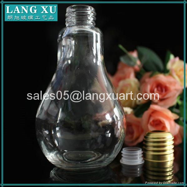 200ml 300ml glass juice drinking light bulb jar 4
