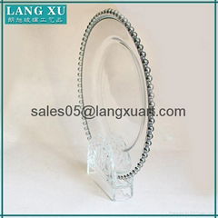 silver color glass beaded charger plate wholesale