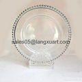 silver color glass beaded charger plate wholesale 4