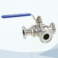 Stainless steel sanitary 3 way ball valve 1