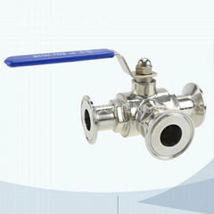 Stainless steel sanitary 3 way ball