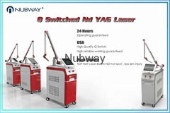 Professional 1064nm 532 nm Q Switched Nd Yag Laser  Pigment and Tattoo removal m