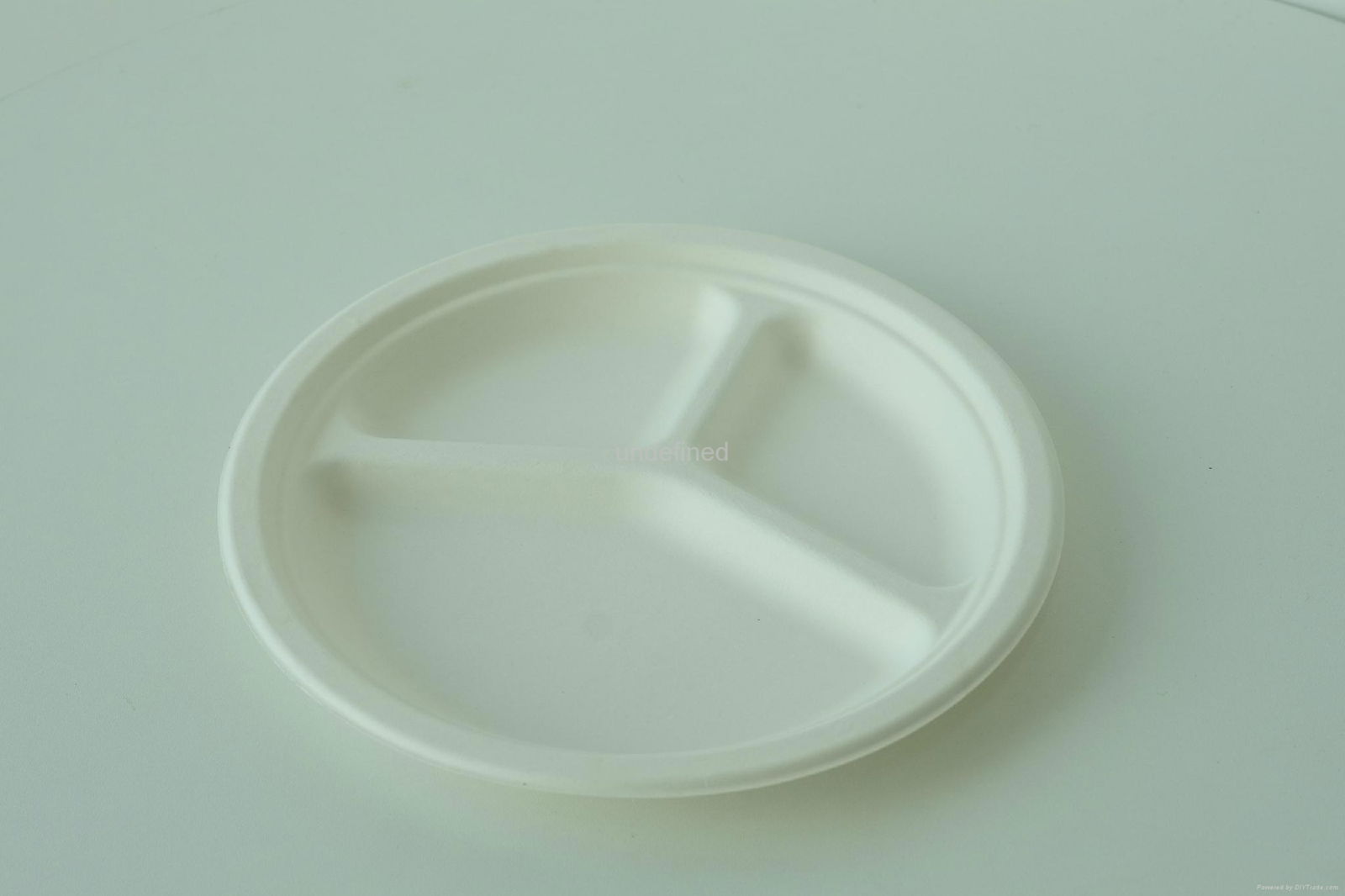 Biodegradable Paper Pulp Sugarcane Bagasse Tableware 3Compartment Plate10" 2