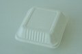 Disposable compostable bagasse clamshell 6" 4
