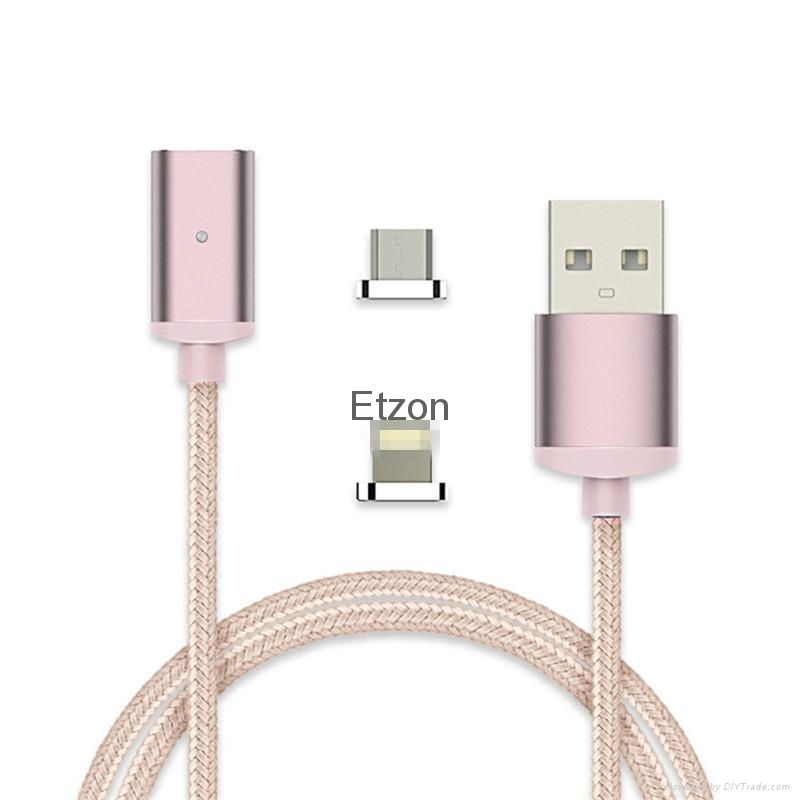  Magnetic Charging Cable with 2 Connectors Lightning & Micro USB for phone 5 6 7 3