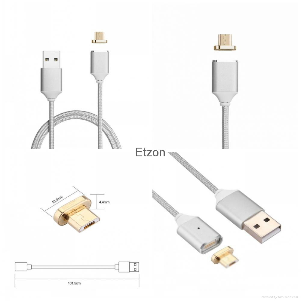  Magnetic Charging Cable with 2 Connectors Lightning & Micro USB for phone 5 6 7 4