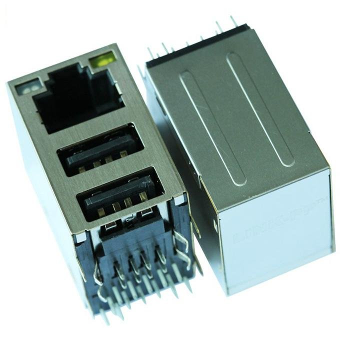 LPJU4130AONL RJ45 Connector with 10/100Base-T Integrated Magnetics With Dual USD 2