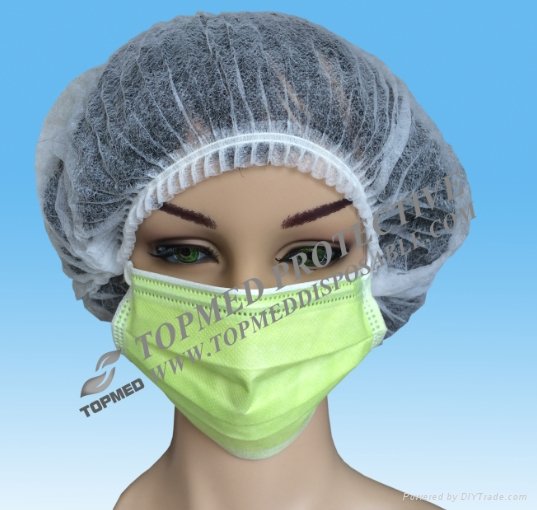 medical 3 ply nonwoven face mask blue and white 3