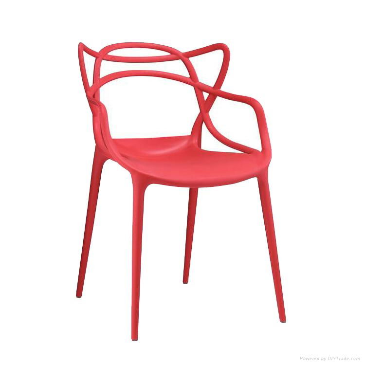Modern Masters Polypropylene Dining Chair Stackable Plastic Arm Chair 2