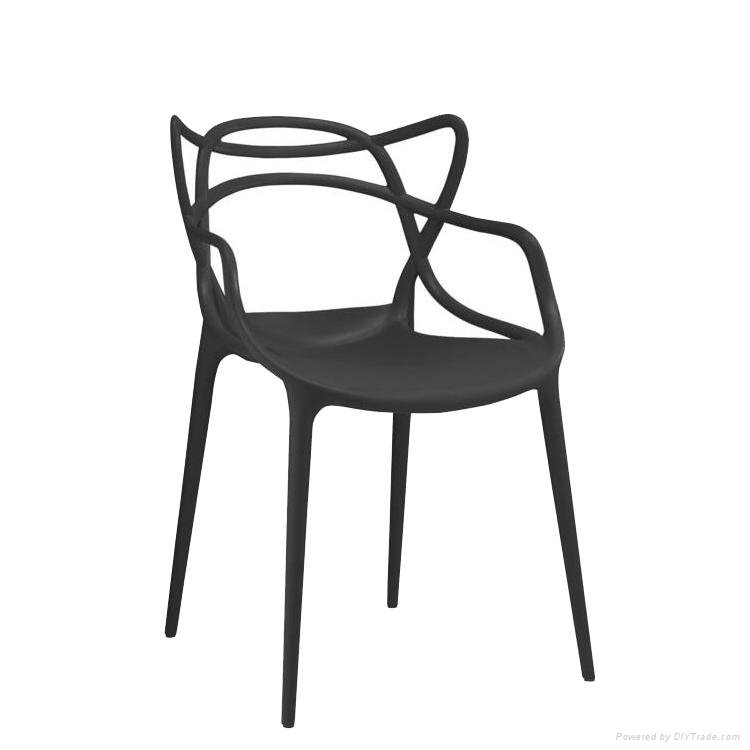 Modern Masters Polypropylene Dining Chair Stackable Plastic Arm Chair 3