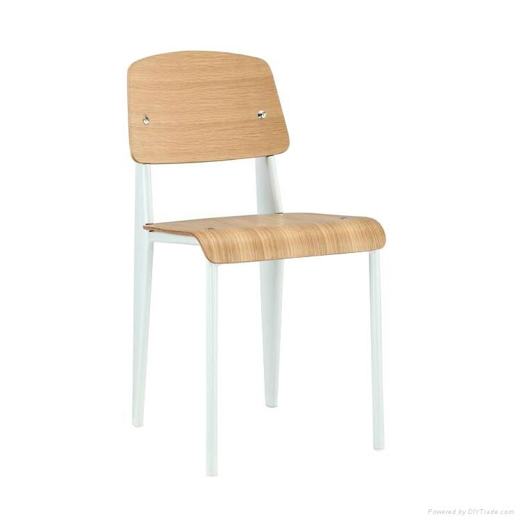 Modern Plywood Seat and Back Replica Jean Prouve Standard Dining Chair 3