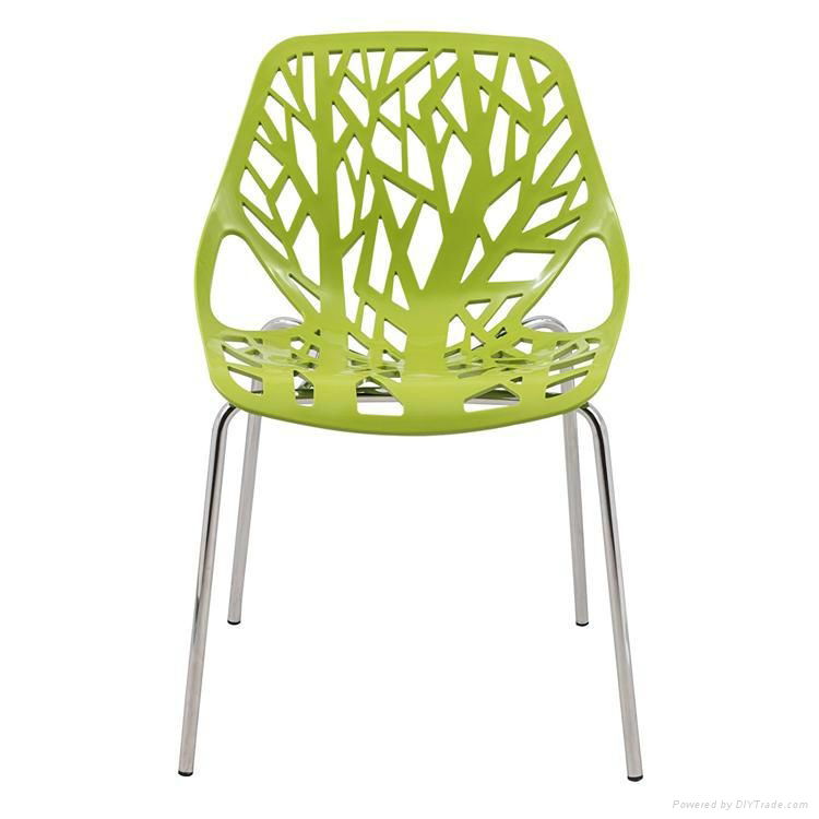 Wholesale Restaurant Dining Chair Birch Sapling Plastic Accent Chair 4