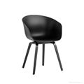 Modern Dining Chair Plastic Chair with Wood Legs