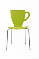 Competitive Price Cup Shape Plastic Chair with Steel Frame