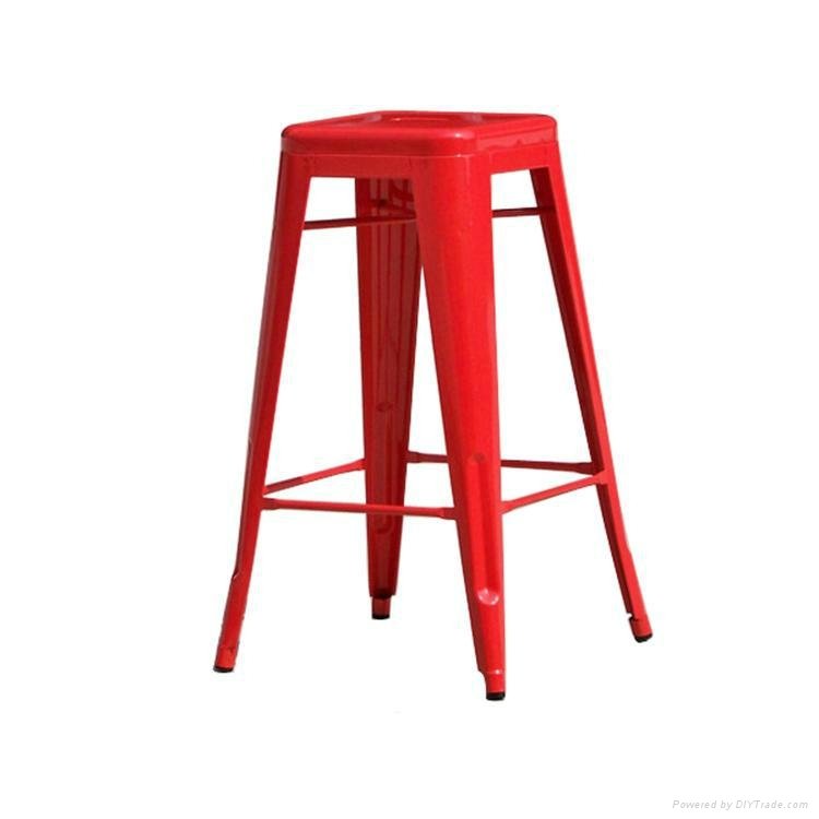 China Wholesale Colorful Stackable Vintage Metal Bar Stool