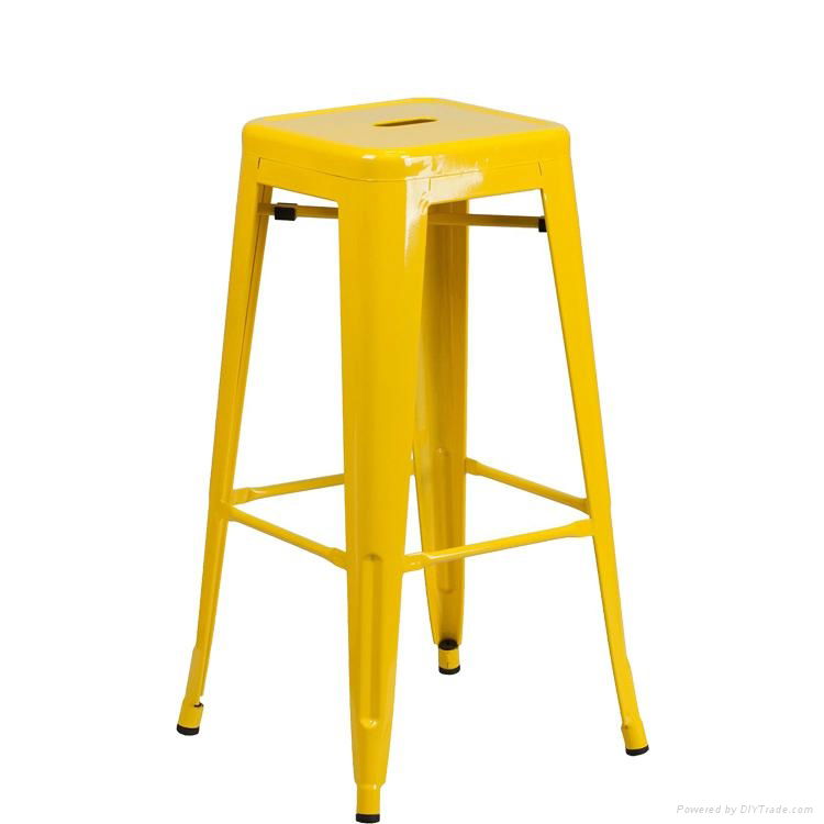 China Wholesale Colorful Stackable Vintage Metal Bar Stool 3
