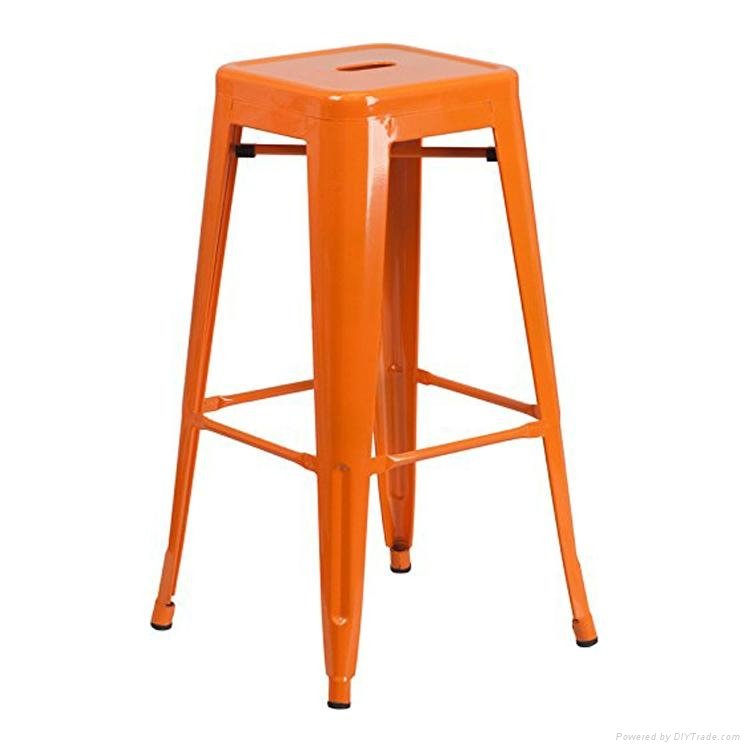 China Wholesale Colorful Stackable Vintage Metal Bar Stool 4