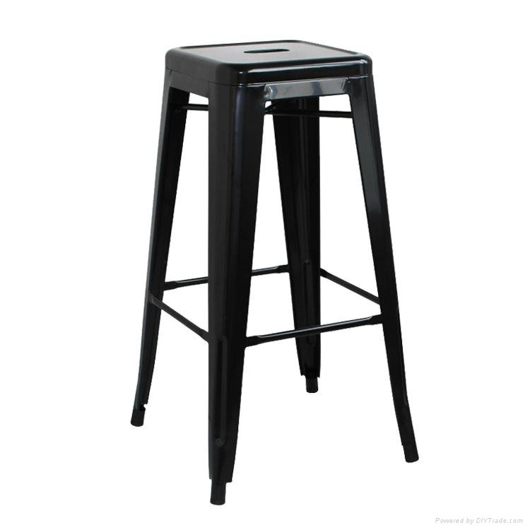 China Wholesale Colorful Stackable Vintage Metal Bar Stool 5