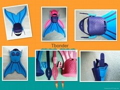 Cheap Mermaid Tail Fin Gear Swim Training Mono Fin Swim Flippers Fun For Kids