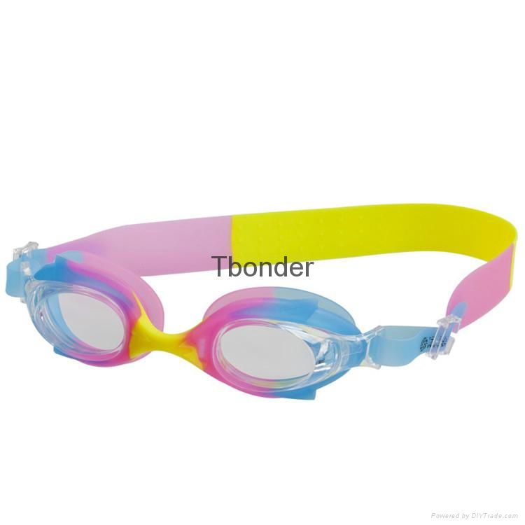 Funny adjustable childern swimming goggles anti fog eyewear Tbonder