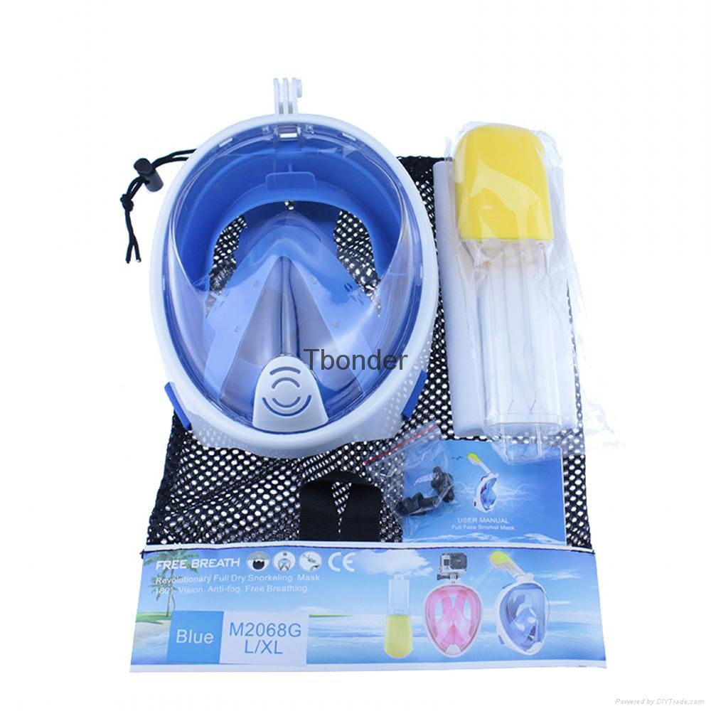 180 degree  full face scube diving mask easy breath snorkel mask 5