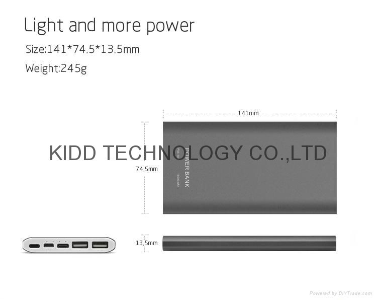 Aluminum alloy KIDD power banks protable 10000mAh powerbank 3