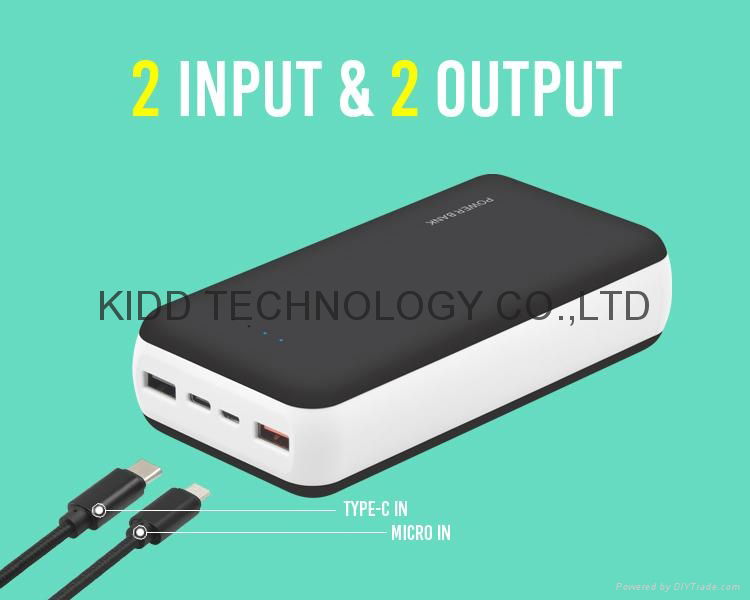 On sale protable high capacity Power banks with QC3.0 Type-C input 2