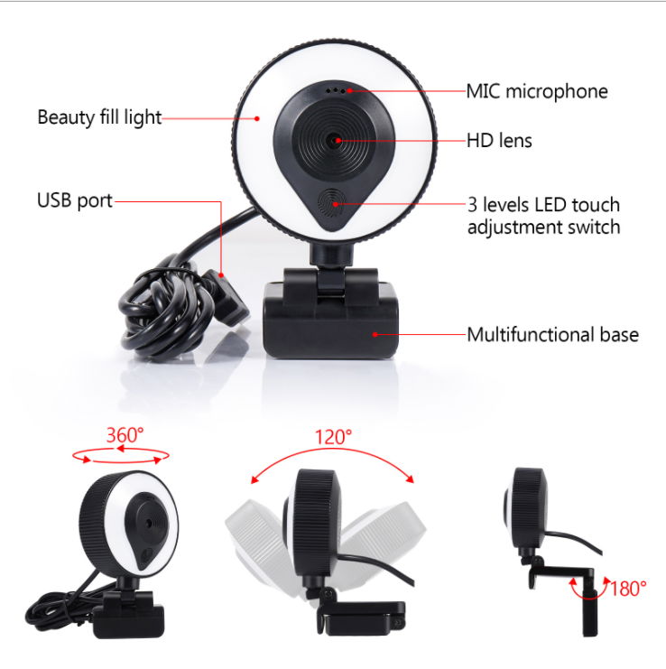 2021 Auto-Focus Webcam 1080P HD Web Camera Streaming USB Webcam Zoom 4