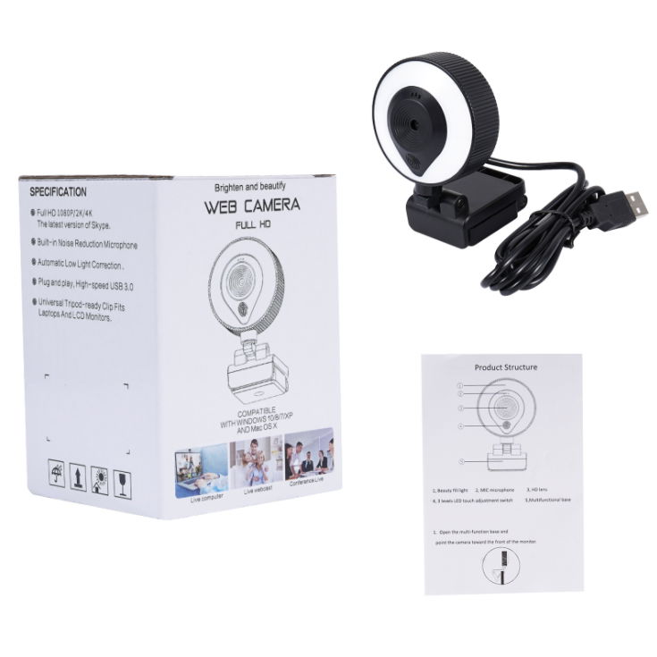 2021 Auto-Focus Webcam 1080P HD Web Camera Streaming USB Webcam Zoom 5