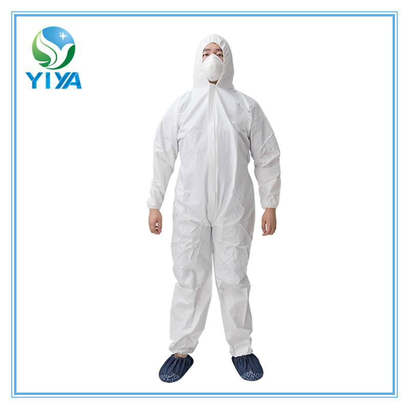 Disposable microporous coverall combined with PE breathable film 
