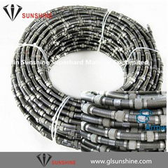 China 11.0mm dry cutting diamond wire for marble quarry 