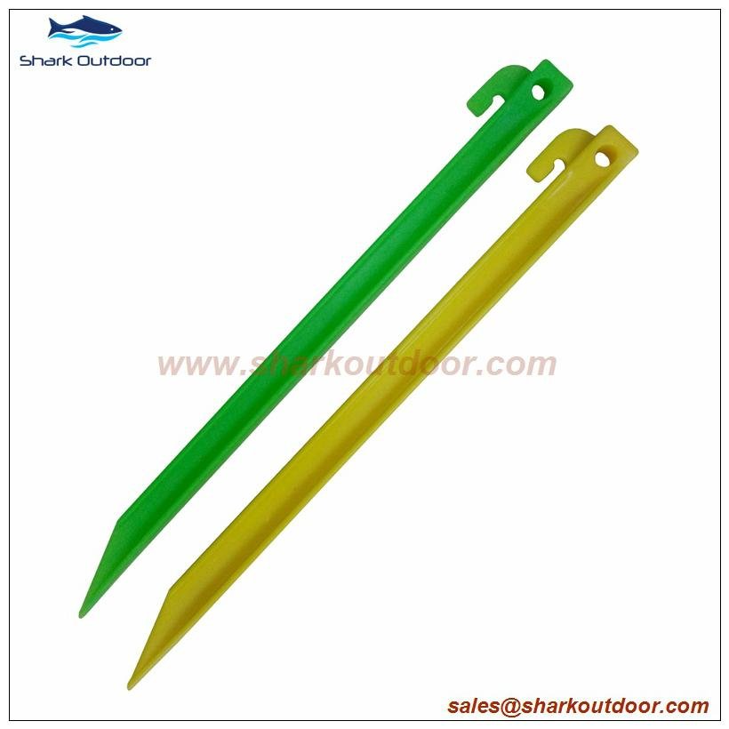 PP or ABS plastic tent stake for camping accessory 12"