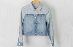 High quality fashion woman denim bomber jacket wholesale custom service