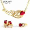  Gravity red color turkish bridal wedding jewelry set made with crystals 1