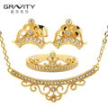 New design jewelry wedding crown necklace jewelry set with earring/ring 5