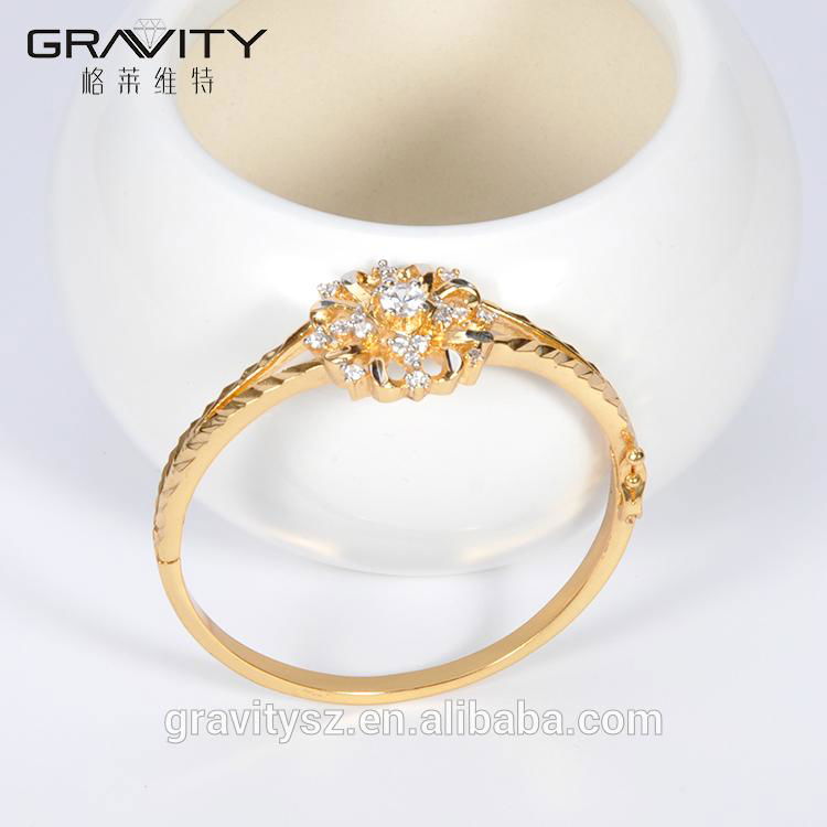 hot sales custom fashion gemstone gold plating bangle jewellery design for girls 5