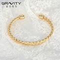 Gravity  wholesale custom fashion thin plating gold jewellery dubai bangle 1