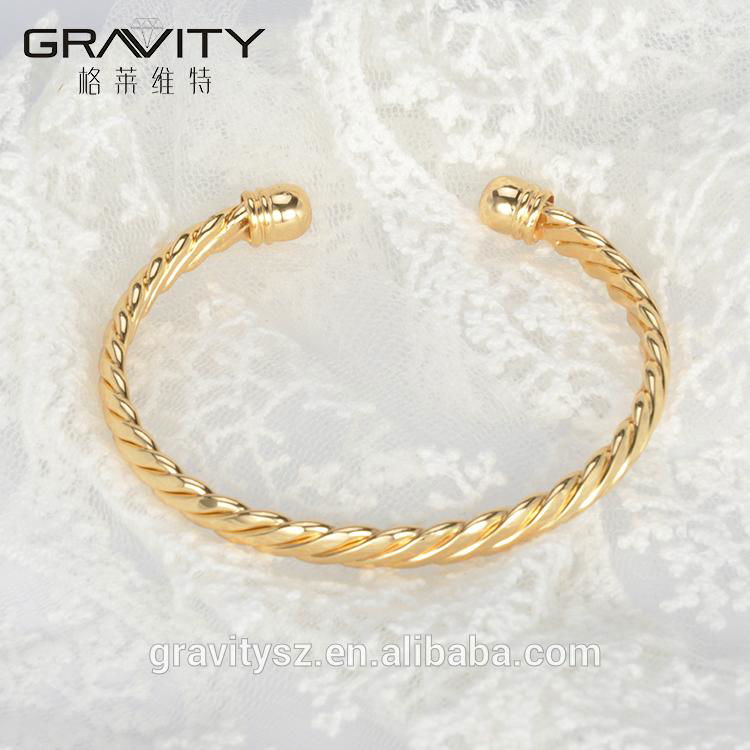 Gravity  wholesale custom fashion thin plating gold jewellery dubai bangle 4