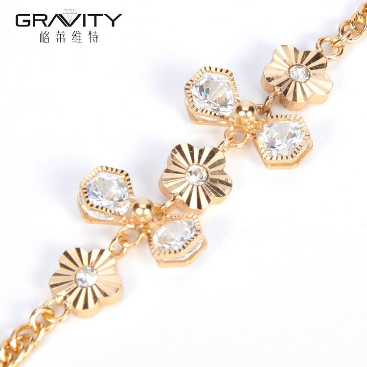 best selling dubai bow tie and flower shape brass gold plated 18/24k bracelet