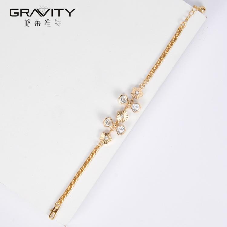 best selling dubai bow tie and flower shape brass gold plated 18/24k bracelet 4