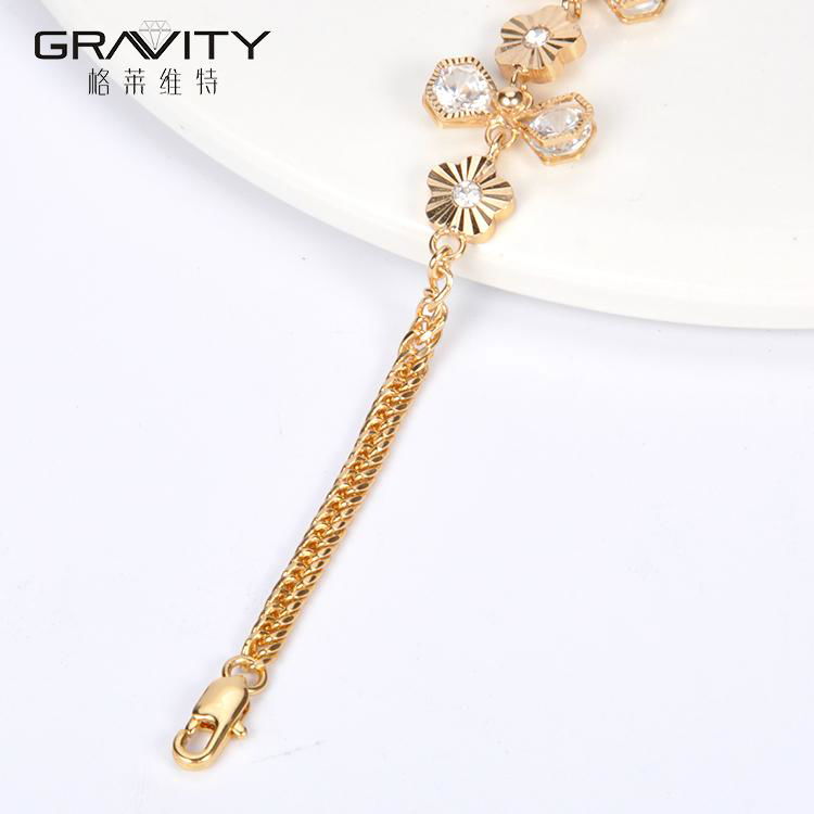 best selling dubai bow tie and flower shape brass gold plated 18/24k bracelet 5