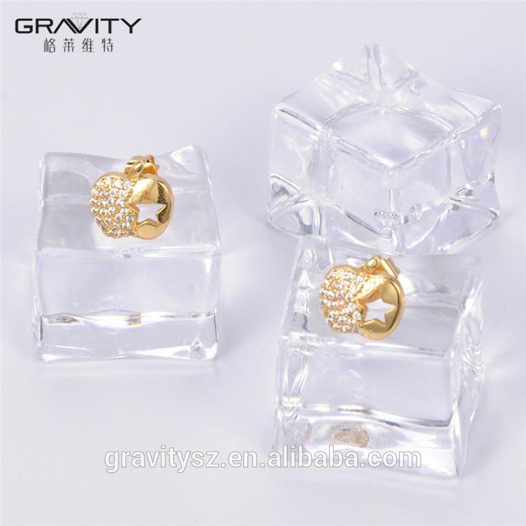 ESDG0021 latest design Apple shape gold plating stud Earring with star 4