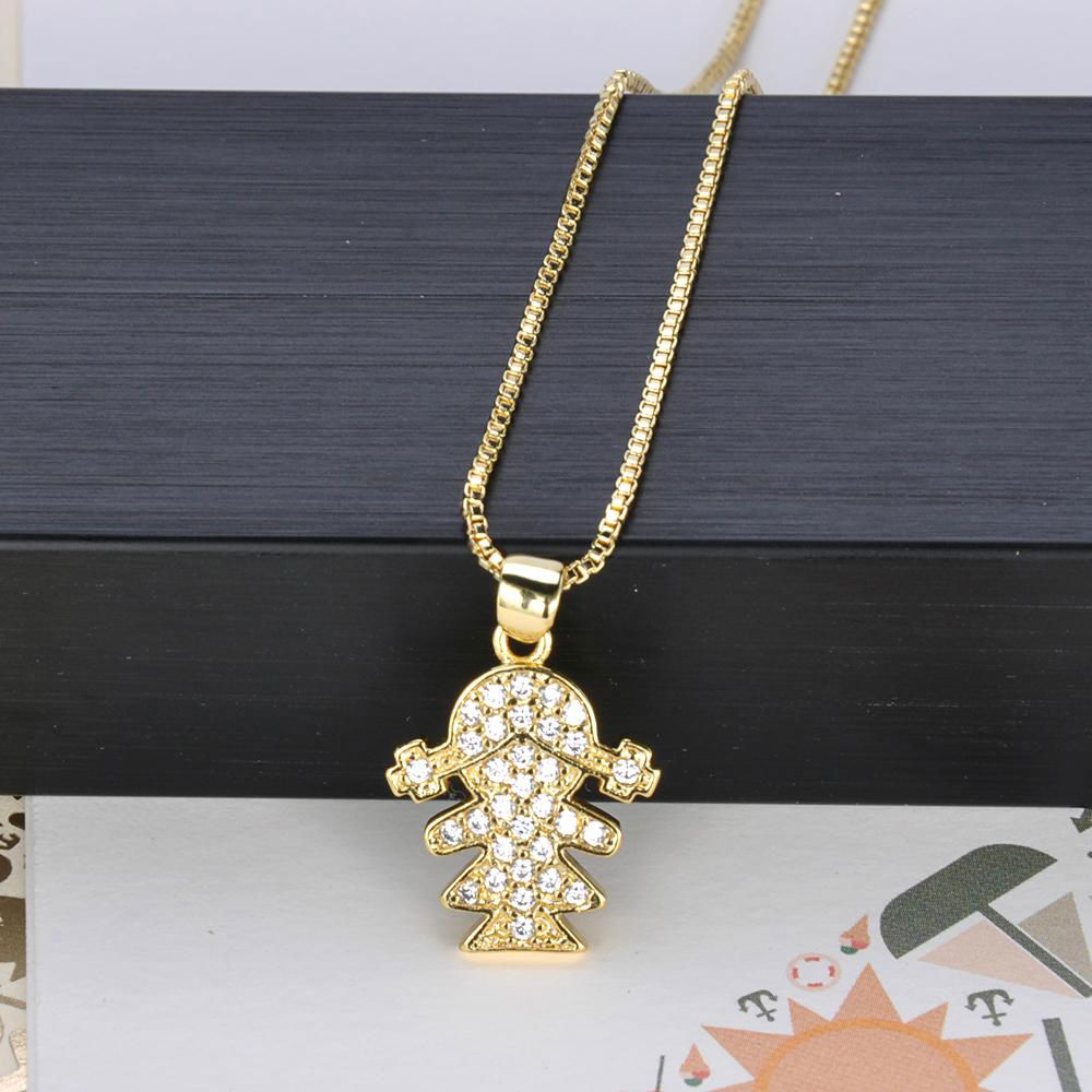 Fashion Luxury Holidays gifts gold love symbol girl shaped pendant Necklace