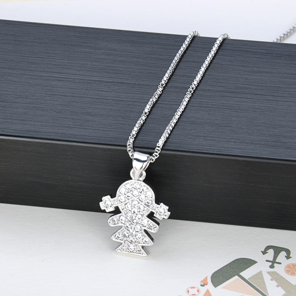 Fashion Luxury Holidays gifts gold love symbol girl shaped pendant Necklace 5
