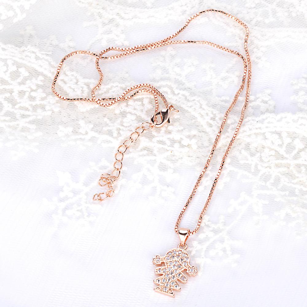 Fashion Luxury Holidays gifts gold love symbol girl shaped pendant Necklace 3