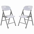 White Blow Mold Plastic Folding Chair 