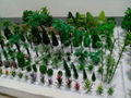 Various model trees for architectural model and train model scene layout 3