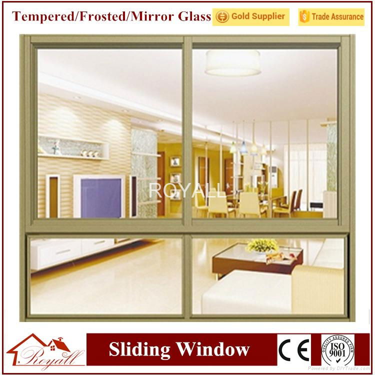 Different Color&Thickness Tempered Glass Customized Size Aluminium Window
