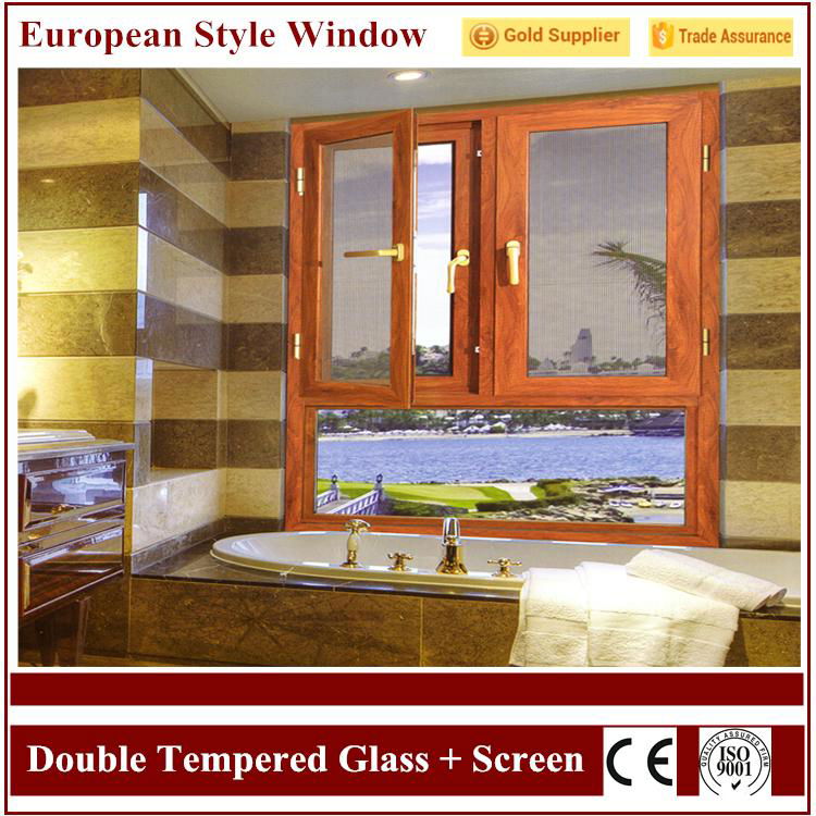 Aluminium Double Tempered Glass Broken Screen Window 5