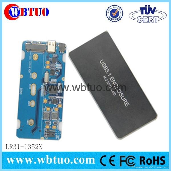 External USB3.1 usb c 2Ports M.2 NGFF Raid0 Raid1 PM hard drive hdd enclosure 5